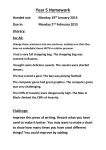 Year 5 Homework Handed out: Monday 19th January 2015 Due in