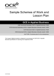 Sample scheme of work and lesson plan