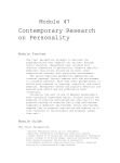 Module 47 Contemporary Research on Personality Module Preview