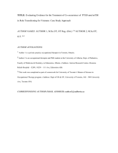 TITLE: Co-occurrence of mTBI, PTSD in Role Transitioning for