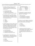 Science – Part 1 For each of the questions or incomplete statements