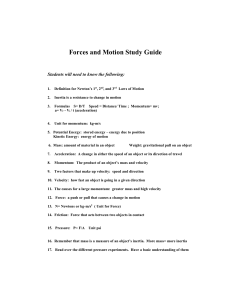 Forces and Motion Study Guide