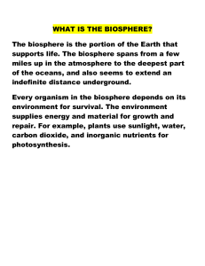 WHAT IS THE BIOSPHERE