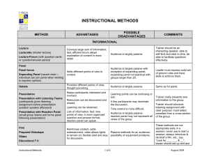 Instructional Methods - I-Tech