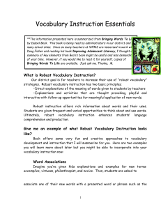 Vocabulary Instruction Essentials