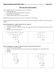 Algebra Equation Solving Flow Chart