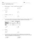 Name Date ______ Semester 1 - Final Exam Review Part 1