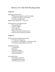 History 101: Fall 2010 Reading Guide Chapter 12 Challenges to the