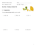 Math Review Sheet #3 of Q1