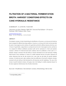 filtration of a bacterial fermentation broth: harvest conditions
