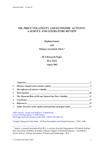 oil price volatility and economic activity