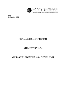 safety assessment report - Food Standards Australia New Zealand