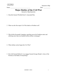 Unit 8 - Maps - Interactive Maps - Major Battles of the Civil War