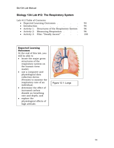 Biology 13A Lab #12: The Respiratory System