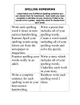 Write each spelling word 4 times in neat cursive handwriting
