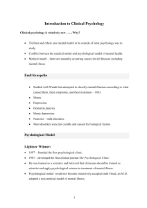 Introduction to Clinical Psychology