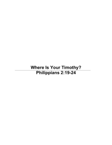 Where Is Your Timothy