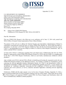 ITSSD – New NOAA FOIA Request (filed 9-22