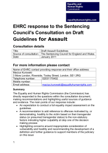 EHRC response to the Sentencing Council`s Consultation on Draft