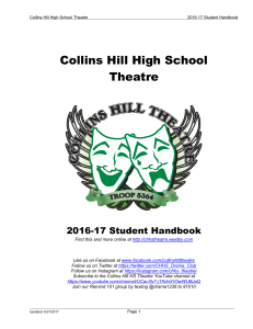 Student Handbook - Collins Hill Theatre