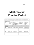 Math Toolkit Practice Packet
