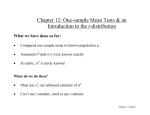 Chapter 12 one sample mean and intro to t