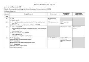 NCEA Level 1 Music (91094) 2014 Assessment Schedule