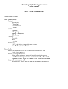 Lecture 1: What is Anthropology - Historical Archaeology at Ball