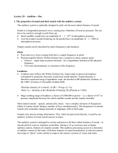 Lecture 20: The Auditory System: Aniruddha Das