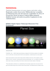 NASA`s Kepler Space Telescope Discovers Five Exoplanets