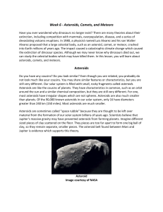 Week 6 - Asteroids, Comets, and Meteors