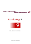 New Microstrategy Web Reporter Version 9 Training Guide