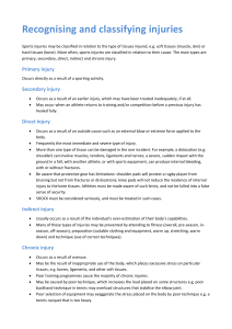 Recognising and classifying injuries