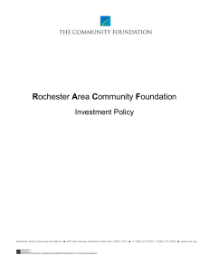 Investment Policy - Rochester Area Community Foundation