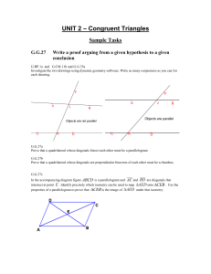 Congruent Triangles Sample Tasks