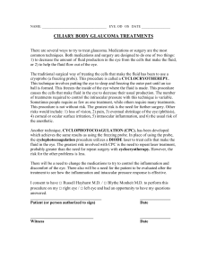 cililary body glaucoma traetments