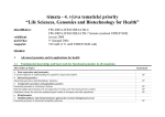 Life Sciences Genomics and Biotechnology for Health