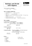 Multiply and Divide worksheets File
