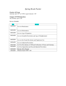 Spring Break Packet Chapter 29 WWI Questions