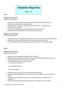 Maths Calculation Policy - The Batt C of E Primary School