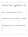 Systems of Equations – Word Problems – Notes