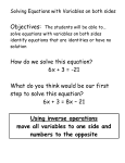 Solving Equations with Variables on both sides