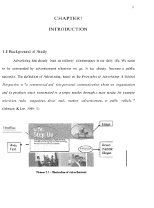 1 CHAPTER! INTRODUCTION l.l Background of Study Advertising