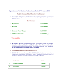 Registration and Certification Fee Structure