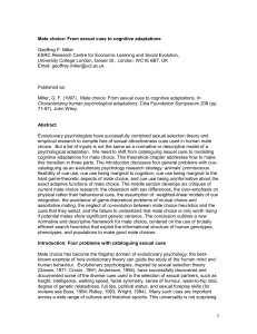 Mate choice: From sexual cues to cognitive adaptations