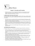 Chapter Summary Chapter 5: Sensation and Perception • Sensation