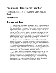 People and Ideas Travel Together Tambiah`s Approach to Ritual
