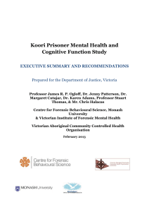 Koori Prisoner Mental Health and Cognitive Function Study