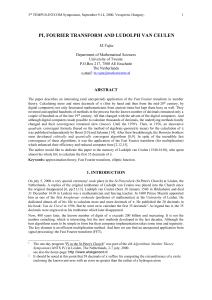 pi, fourier transform and ludolph van ceulen