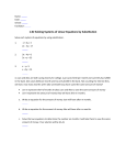 Name: Date: School: Facilitator: 1.02 Solving Systems of Linear